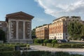 Ruins of Temple of Portunus in city of Rome, Italy