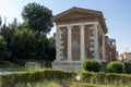 Ruins of Temple of Portunus in city of Rome, Italy