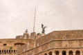 Rome, Italy - 23 June 2018:the Statue of Saint Michael at Castel Sant Angelo, Mausoleum of Hadrian in Rome, Italy Royalty Free Stock Photo