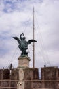 Rome, Italy - 23 June 2018:the Statue of Saint Michael at Castel Sant Angelo, Mausoleum of Hadrian in Rome, Italy Royalty Free Stock Photo