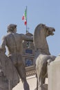 Rome, Italy - June 2, 2012: Statues of the Dioscuri in Piazza de