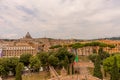 Rome, Italy - 23 June 2018: The streeet of  Via della Conciliazione towards Castel Sant Angelo, Mausoleum of Hadrian. Famous world Royalty Free Stock Photo