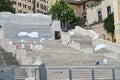 Rome, Italy 17 June 2016. Stuff working the restoration of the Spanish Steps.