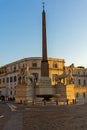 Sunset view of Obelisk and Palazzo della Consulta at Piazza del Quirinale in Rome, Italy Royalty Free Stock Photo