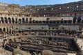 ROME, ITALY - JUNE 24, 2017: Tourist visiting inside part of Colosseum in city of Rome