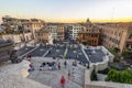 Tourists sitting on Spanish Steps popular Rome landmark Royalty Free Stock Photo