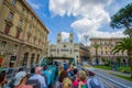 ROME, ITALY - JUNE 13, 2015: Turists bus visiting the most important places in Rome city, people watching from their