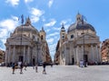 Twin churches of Santa Maria on Piazza del Popolo - Rome, Italy Royalty Free Stock Photo