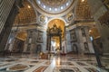 Rome, Italy - June 1 2019: View of the inside of Saint Peter`s Basilica wonderful paintings Royalty Free Stock Photo