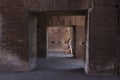 Rome, Italy - June 29, 2010: A woman walks in the Colosseum