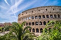 Rome, Italy - Juny, 2021: Ancient Roman Coliseum or Colosseum is one of the main travel destinations in Europe. Tourists visit the Royalty Free Stock Photo