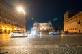 Rome, Italy - Juny, 2021: The great Roma monument Il Vittoriano in whole moon night Royalty Free Stock Photo