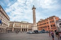 Rome, Italy - 22.06.2018: Marble Column of Marcus Aurelius. Piazza Colonna square in Rome Royalty Free Stock Photo