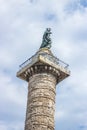 Rome, Italy - 22.06.2018: Marble Column of Marcus Aurelius. Piazza Colonna square in Rome Royalty Free Stock Photo