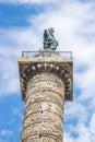 Rome, Italy - 22.06.2018: Marble Column of Marcus Aurelius. Piazza Colonna square in Rome Royalty Free Stock Photo