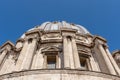 ROME, ITALY - march, 2019: Close up of the Dome cupola of The Papal Basilica of St. Peter San Pietro in Vatican City Rome,