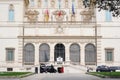 Rome, Italy - March 2020: Controls by Carabinieri police in Villa Borghese during COVID-19 Italian epidemic