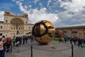 Rome, Italy - march 22, 2019: Courtyard of the Pinecone at Vatican in a summer day. Sphere Within Sphere Sfera con sfera is a