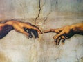 Rome Italy March 8 creation of Adam by Michelangelo Royalty Free Stock Photo