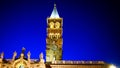 Long night exposure of the bell tower of the Basilica of Santa Maria Maggiore