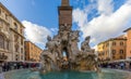 Neptune Fountain on Piazza Navona in Rome, Italy Royalty Free Stock Photo