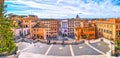 Rome, Italy - March 2020: Panoramic view of the spanish steps Piazza di Spagna Royalty Free Stock Photo