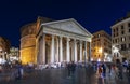 ROME, ITALY - march, 2019: The Pantheon, former Roman temple of all gods, now a church, and Fountain with obelisk at Piazza della