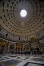 Rome, Italy - March 03, 2023 - People visit Pantheon (Ancient Roman Temple) in Rome center Royalty Free Stock Photo