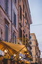 traditional italian pizzeria on street of Rome