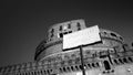 View from below of the fortress of Castel Sant`Angelo