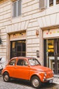 vintage car parked on street of Rome Royalty Free Stock Photo