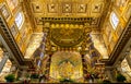 Apse and presbytery ceiling painting of papal basilica of Saint Mary Major, in Rome in Italy Royalty Free Stock Photo