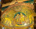 Apse and presbytery ceiling polychromic painting of papal basilica of Saint Mary Major, in Rome in Italy Royalty Free Stock Photo