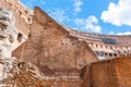 ROME, ITALY - MAY 06, 2019: Colosseum, Coliseum or Flavian Amphitheatre, interior corridors with arches - architectural