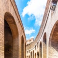 ROME, ITALY - MAY 06, 2019: Colosseum, Coliseum or Flavian Amphitheatre, interior corridors with arches - architectural