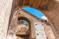 ROME, ITALY - MAY 06, 2019: Colosseum, Coliseum or Flavian Amphitheatre, interior corridors with arches - architectural