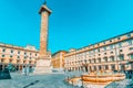 ROME, ITALY - MAY 09, 2017: Column of Marcus AureliusColonna di Marco Aurelio on Square Column. Rome. Italy Royalty Free Stock Photo