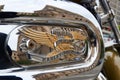 Rome, Italy - May 2019: Detail of an Harley Davidson motorbike