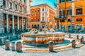 ROME, ITALY - MAY 09, 2017: Fontana di Piazza Colonna  on Square Column. Rome. Italy Royalty Free Stock Photo