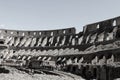 The impressive Roman architecture of the Colosseum amphitheatre in Rome