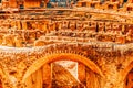 ROME, ITALY - MAY 08, 2017 : Inside The Amphitheater Of Coliseum In Rome- One Of Wonders Of The World  In The Morning Time