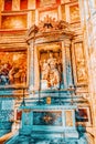 ROME, ITALY - MAY 09, 2017 : Inside  interior of the Pantheon, is a former Roman temple, now a church, in Rome, Italy Royalty Free Stock Photo