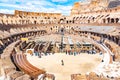 ROME, ITALY - MAY 6, 2019: Interior of Colosseum, aka Coliseum or Flavian Amphiteatre - the biggest amphitheatre of the Royalty Free Stock Photo