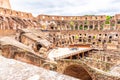 ROME, ITALY - MAY 6, 2019: Interior of Colosseum, aka Coliseum or Flavian Amphiteatre - the biggest amphitheatre of the Royalty Free Stock Photo