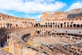 ROME, ITALY - MAY 6, 2019: Interior of Colosseum, aka Coliseum or Flavian Amphiteatre - the biggest amphitheatre of the Royalty Free Stock Photo