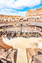 ROME, ITALY - MAY 6, 2019: Interior of Colosseum, aka Coliseum or Flavian Amphiteatre - the biggest amphitheatre of the Royalty Free Stock Photo