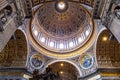 Main dome of St. Peter`s Basilica by Michelangelo Buonarotti in Vatican City in Rome in Italy Royalty Free Stock Photo