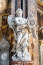 The original statue of an angel woth the crown of thorns by Gian Lorenzo Bernini in 1699 placed in the presbytary of basilica