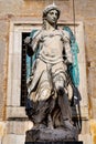 Original statue of Michael the Archangel by Raffaello da Montelupo in front of Castel Sant`Angelo i Rome, Italy Royalty Free Stock Photo