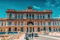 ROME, ITALY - MAY 08, 2017 : Palace of Justice Corte Suprema di Cassazione near Tiber river and Bridge Ponte Umberto I. Rome.